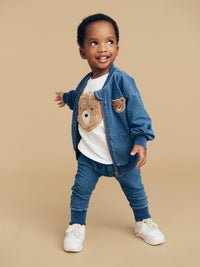 HUXBEAR KNIT DENIM DROP CROTCH PANT Huxbaby - enjoykidsus