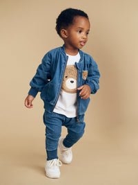 HUXBEAR KNIT DENIM DROP CROTCH PANT Huxbaby - enjoykidsus