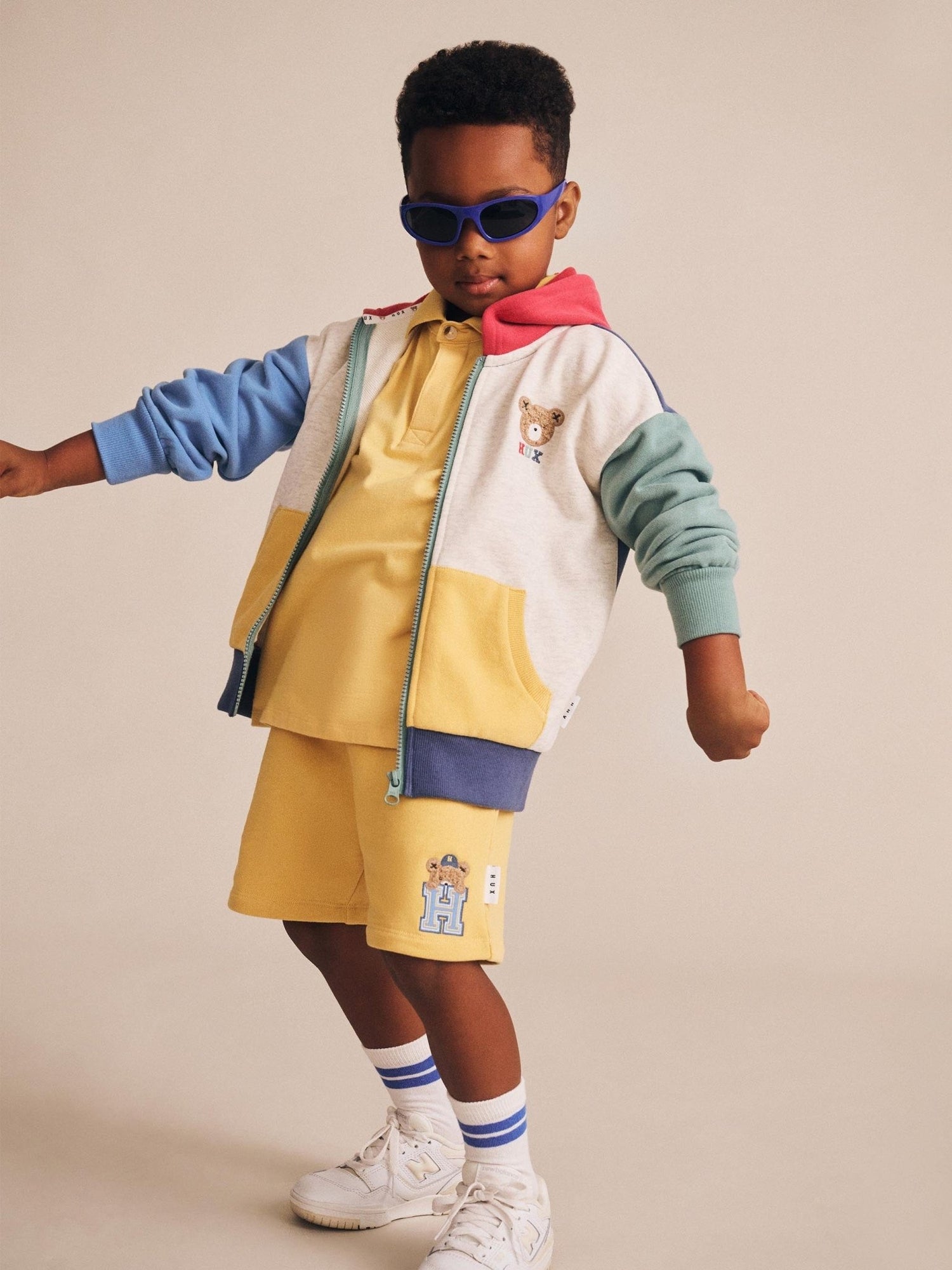 Huxbear Zip Up Hoodie Colour Block Huxbaby