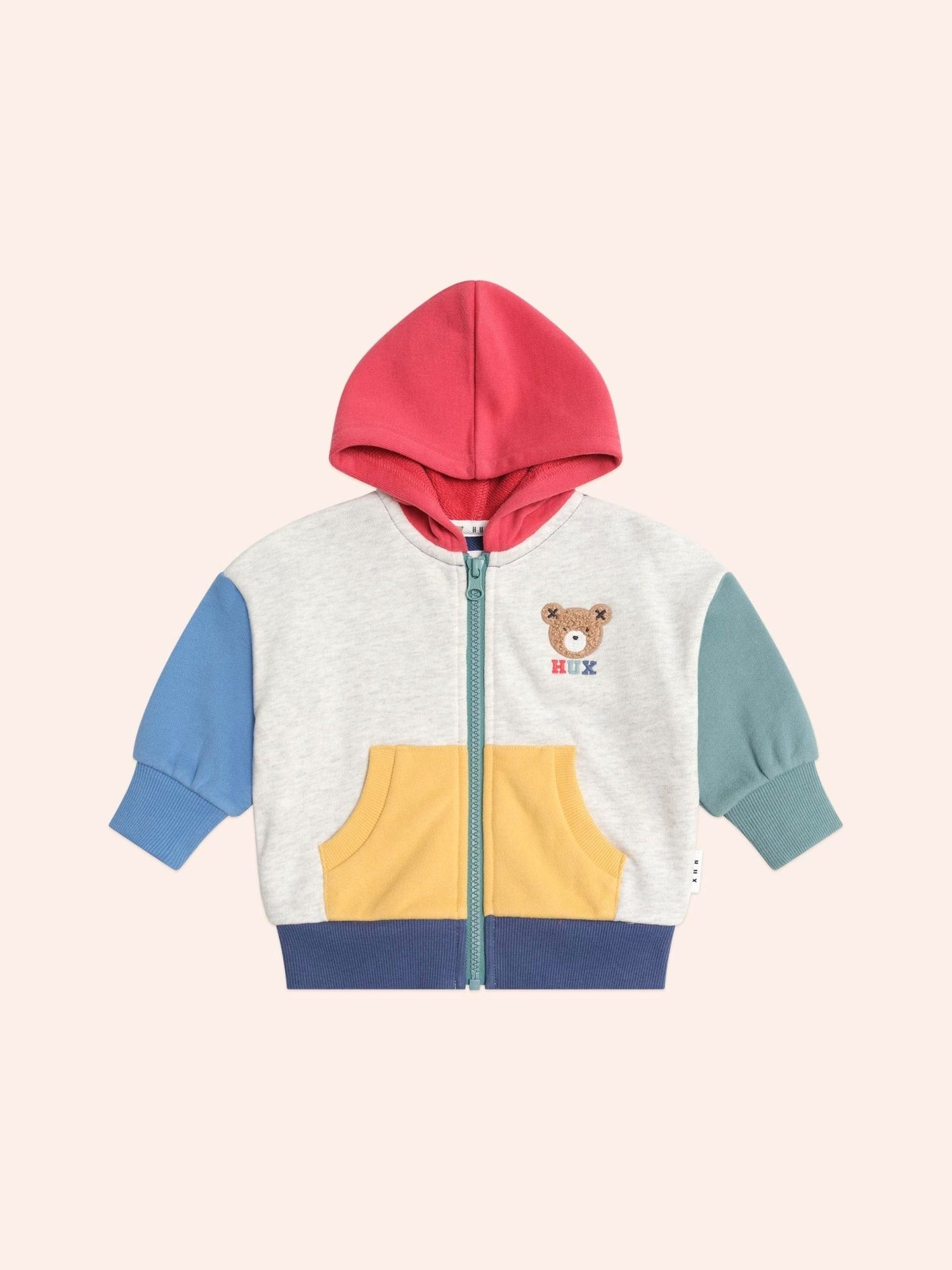 Huxbear Zip Up Hoodie Colour Block Huxbaby