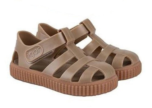 Igor Girl's and Boy's Nico Caramelo Jelly Sandals, Taupe Igor - enjoykidsus