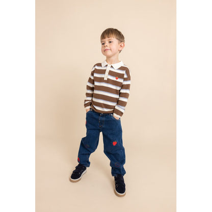 Flöss Elias Polo Sweater - Coffee Air Stripe