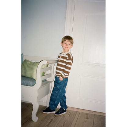 Flöss Elias Polo Sweater - Coffee Air Stripe