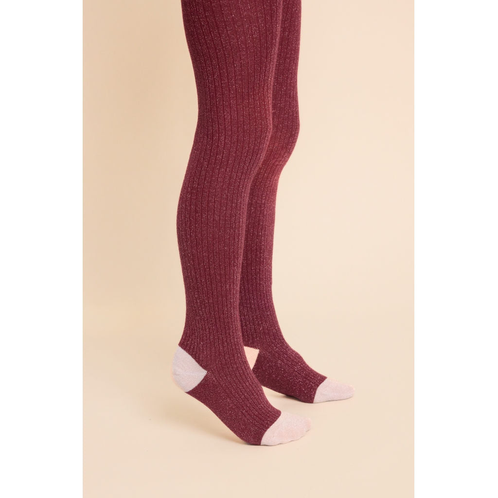Flöss Vera Tights 2-Pack - Cranberry Pink Glitter