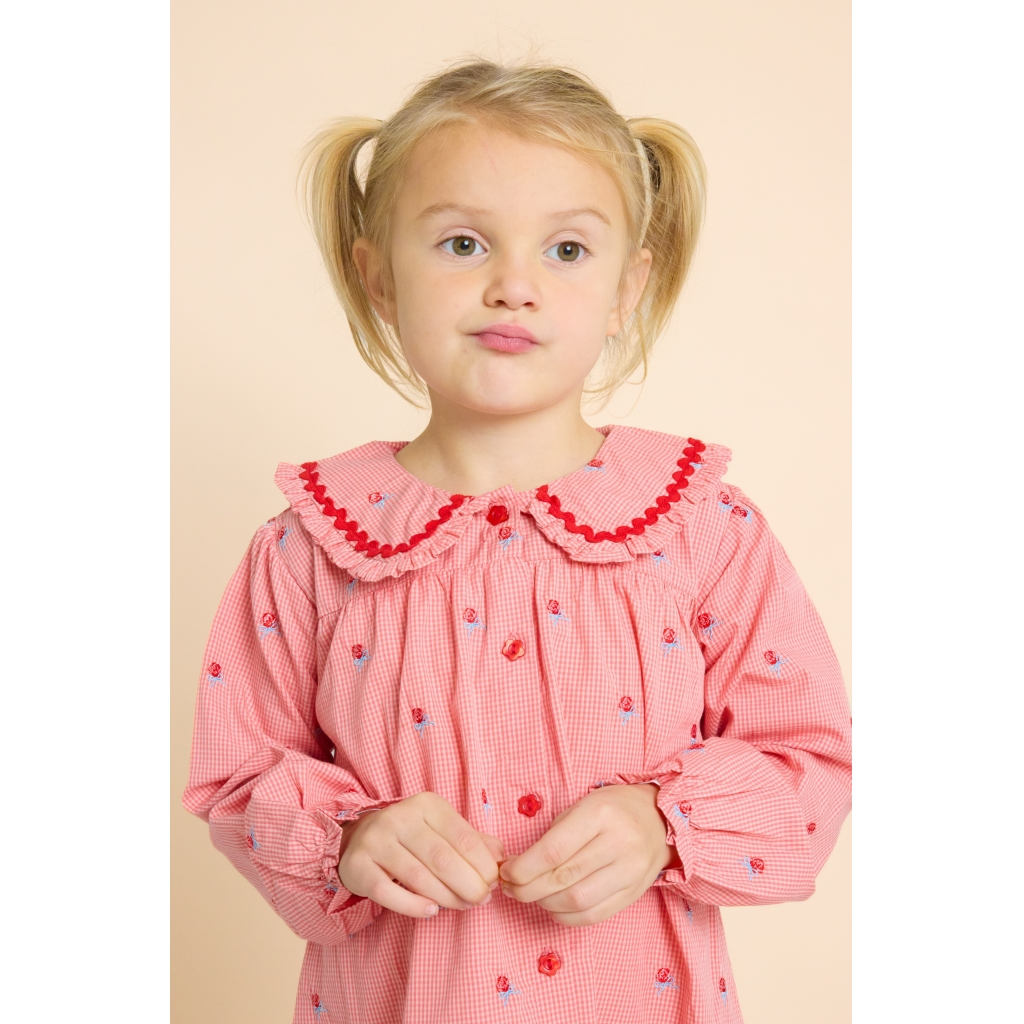 Flöss Sonja Blouse - Pink Rose Gingham