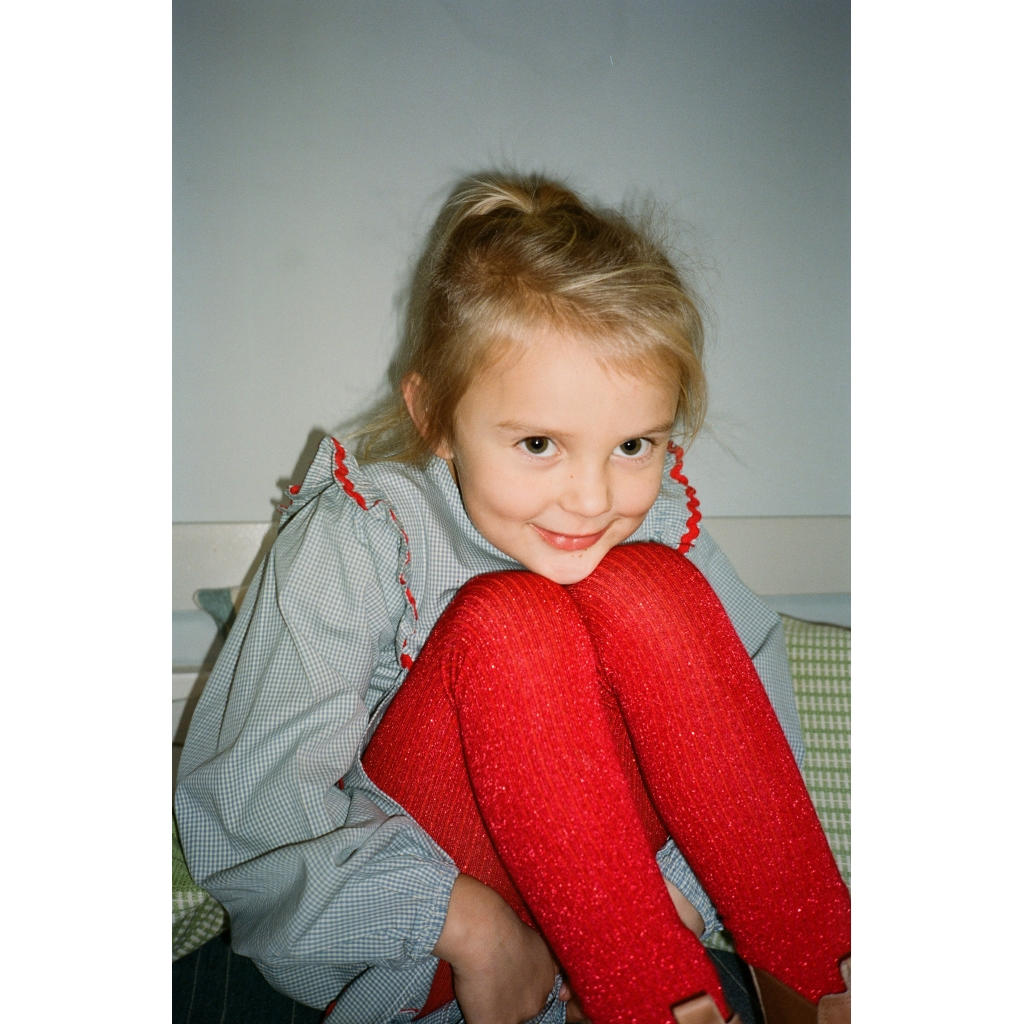 Flöss Vera Tights 2-Pack - Pink-Red Glitter detail
