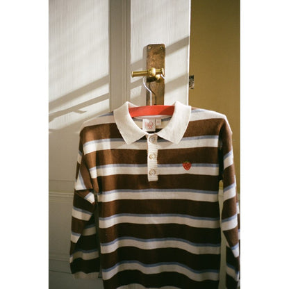 Flöss Elias Polo Sweater - Coffee Air Stripe
