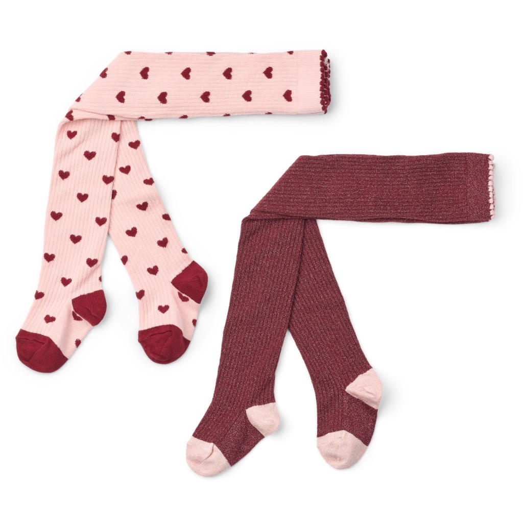 Flöss Vera Tights 2-Pack - Cranberry Pink Glitter