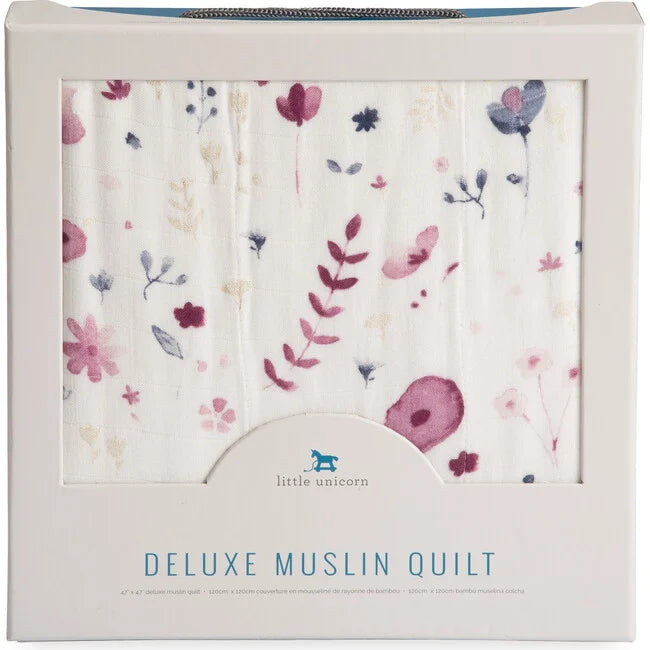Little Unicorn Original Deluxe Muslin Quilted Throw - Fairy Gardens