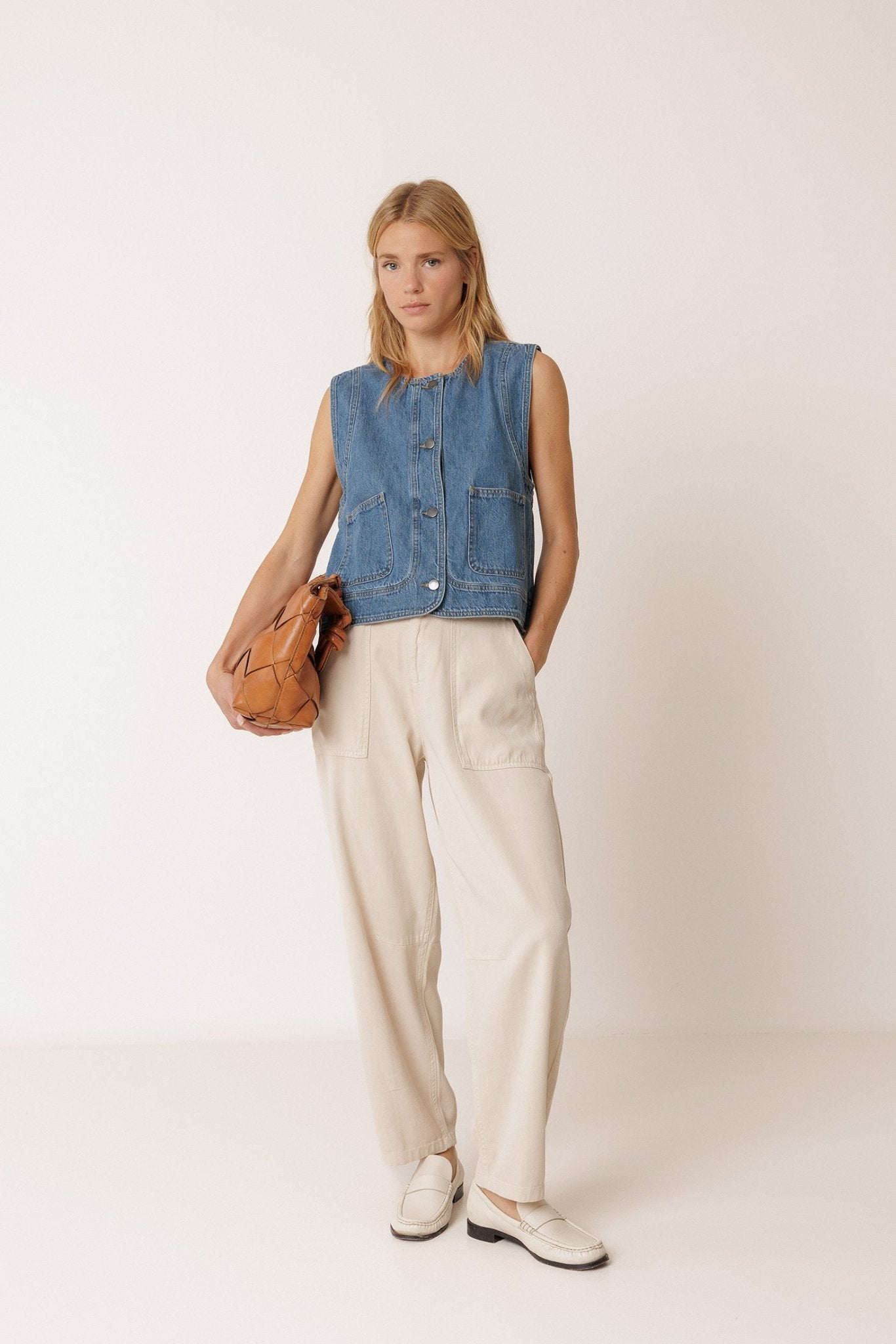 Indi &amp; Cold Denim Vest – Recycled Cotton &amp; Linen INDI&amp;COLD
