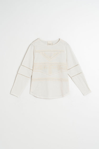 Indi &amp; Cold Romantic Combination Tee – Ecru INDI&amp;COLD