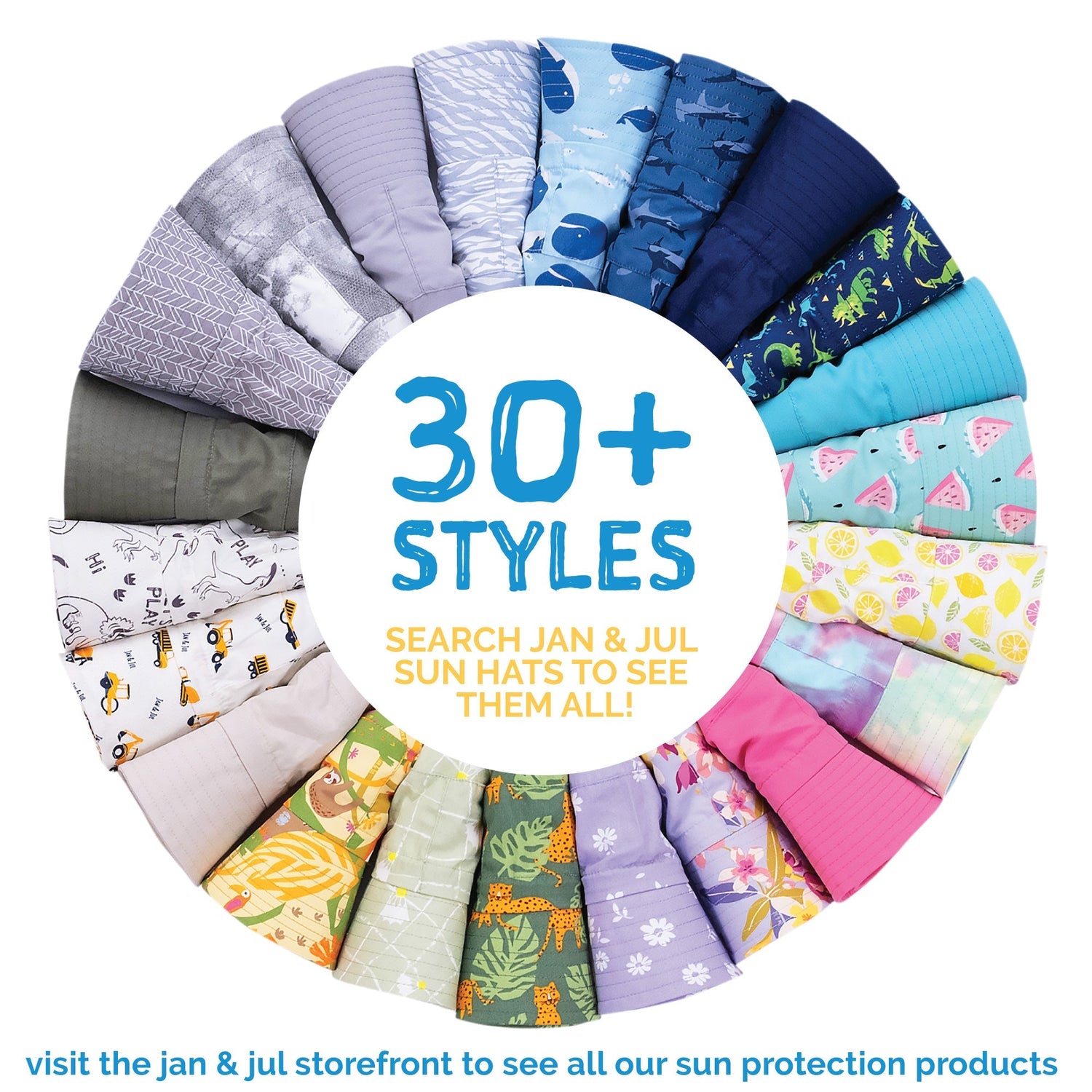 Jan &amp; Jul Kids Cotton Floppy Hats | Dino Jan &amp; Jul