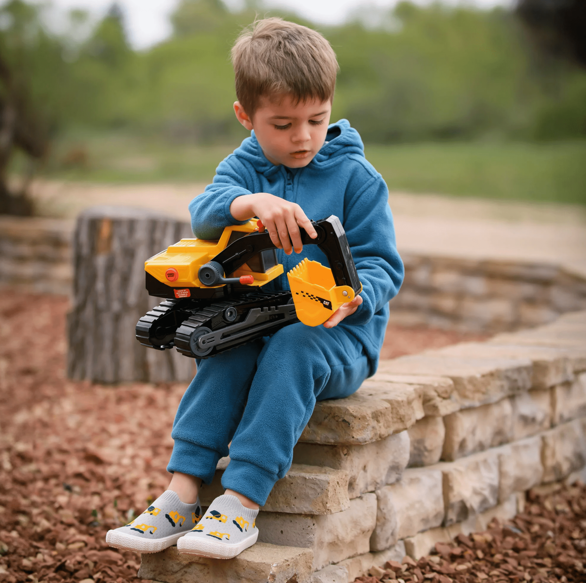 Jan &amp; Jul Kids Graphic Slip On Shoes | Grey Construction Jan &amp; Jul