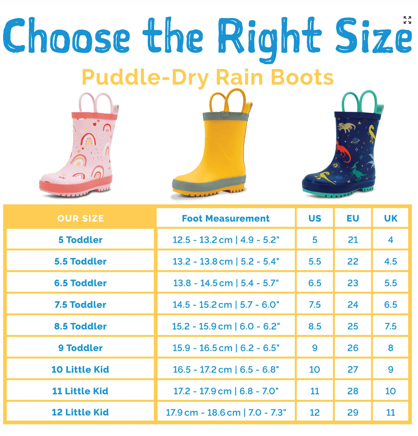 Jan &amp; Jul Kids Rubber Rain Boots | Yellow Jan &amp; Jul