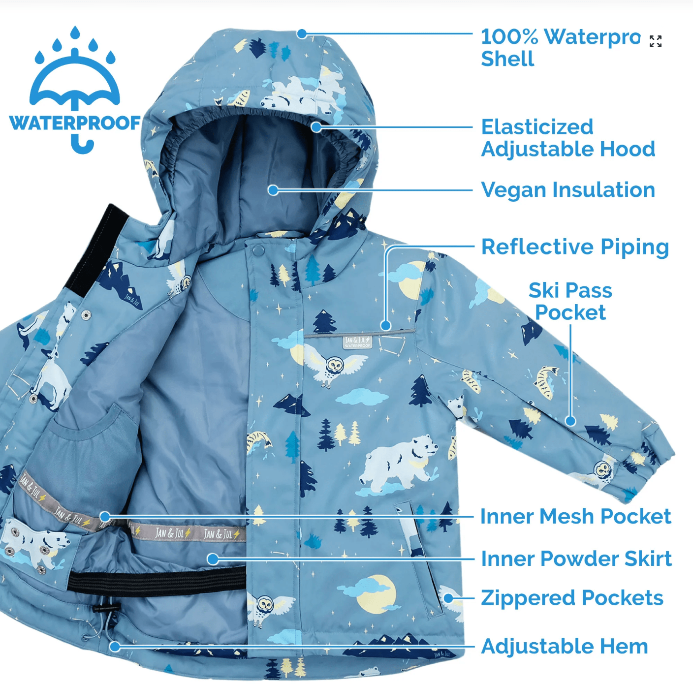 Jan&amp; Jul Kids Ski Jacket | Wolf and Bear Jan &amp; Jul