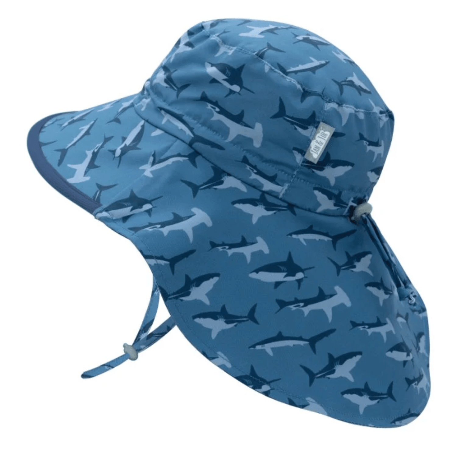 Jan &amp; Jul Kids Water Repellent Adventure Hats | Shark with Navy Trim Jan &amp; Jul