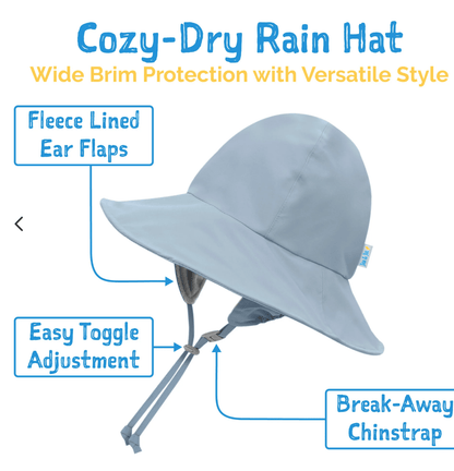 Jan &amp; Jul Kids Waterproof Rain Hats | Dusty Blue Jan &amp; Jul