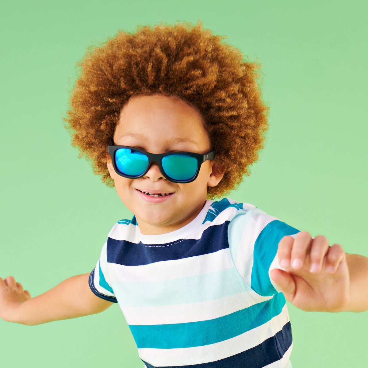 Babiators Jet Black Polarized Navigator | Cobalt Mirrored Lens Babiators