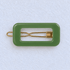 Kanel REC 354 rectangular hair clip in the merchant-approved reference green on a light fabric background