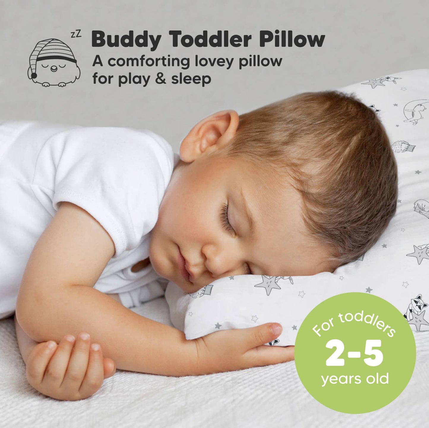 KeaBabies - 10x18 Buddy Toddler Pillow With Pillowcase, Kids Pillow: Slumber KeaBabies - enjoykidsus