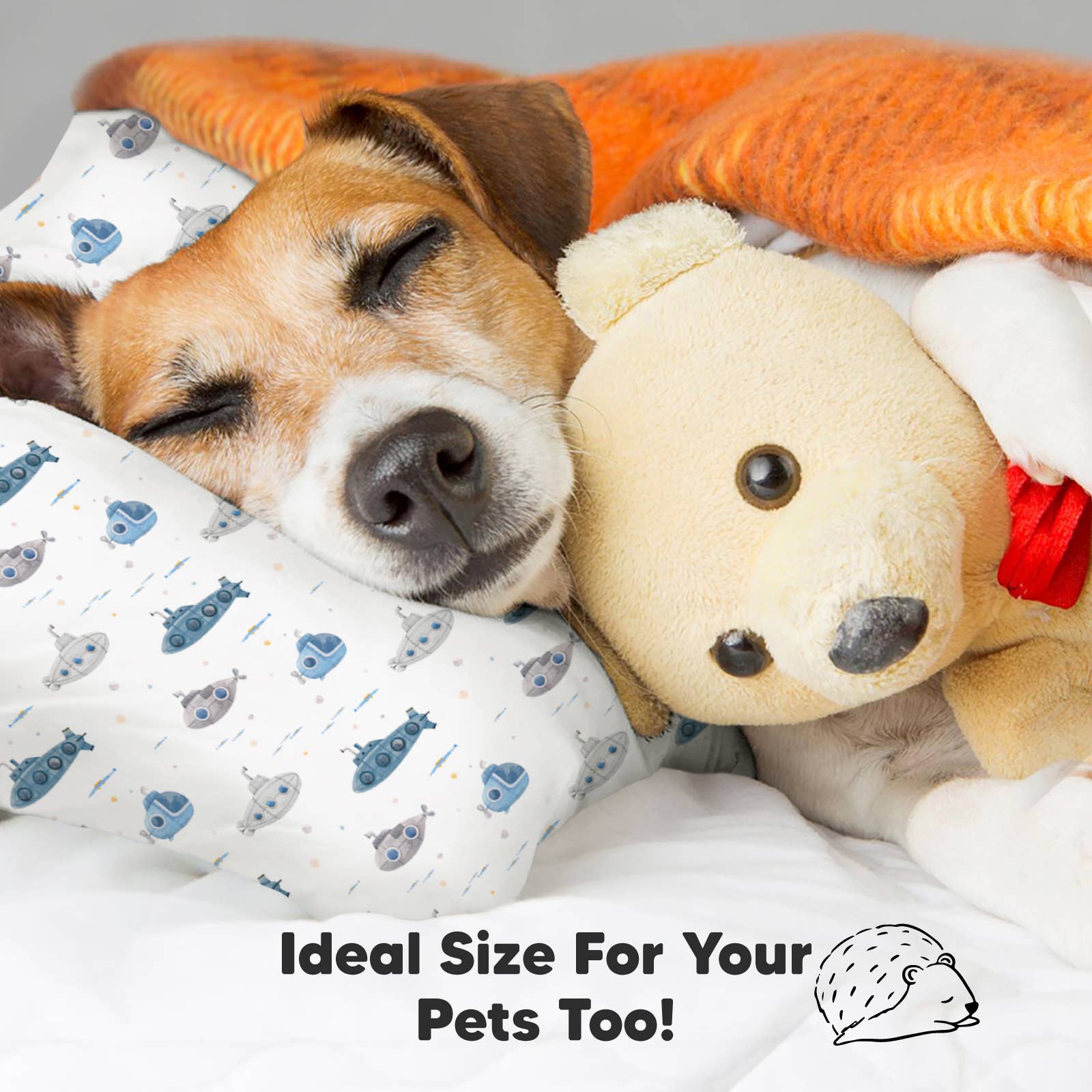 KeaBabies - 14X20 Jumbo Toddler Pillow with Pillowcase: Submarines KeaBabies