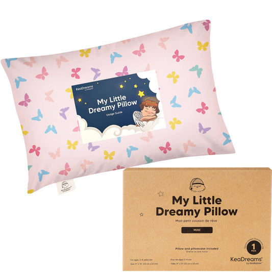 KeaBabies - 9X13 Mini Toddler Pillow With Pillowcase, Kids Pillow: Flutter KeaBabies - enjoykidsus