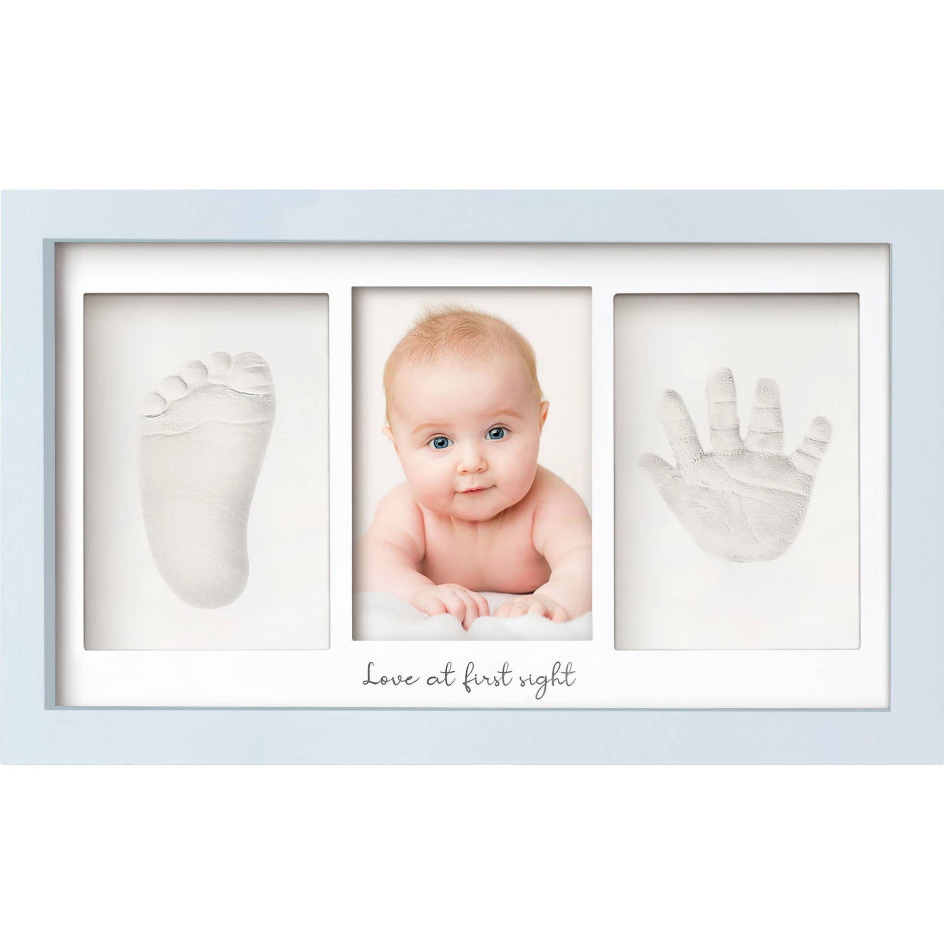 KeaBabies - KeaBabies Baby Handprint, Footprint Keepsake Duo Frame: Mist Blue KeaBabies - enjoykidsus