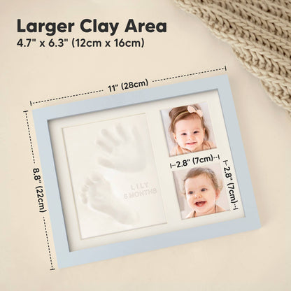 KeaBabies - KeaBabies Baby Handprint, Footprint Keepsake Solo Frame: Mist Blue KeaBabies - enjoykidsus