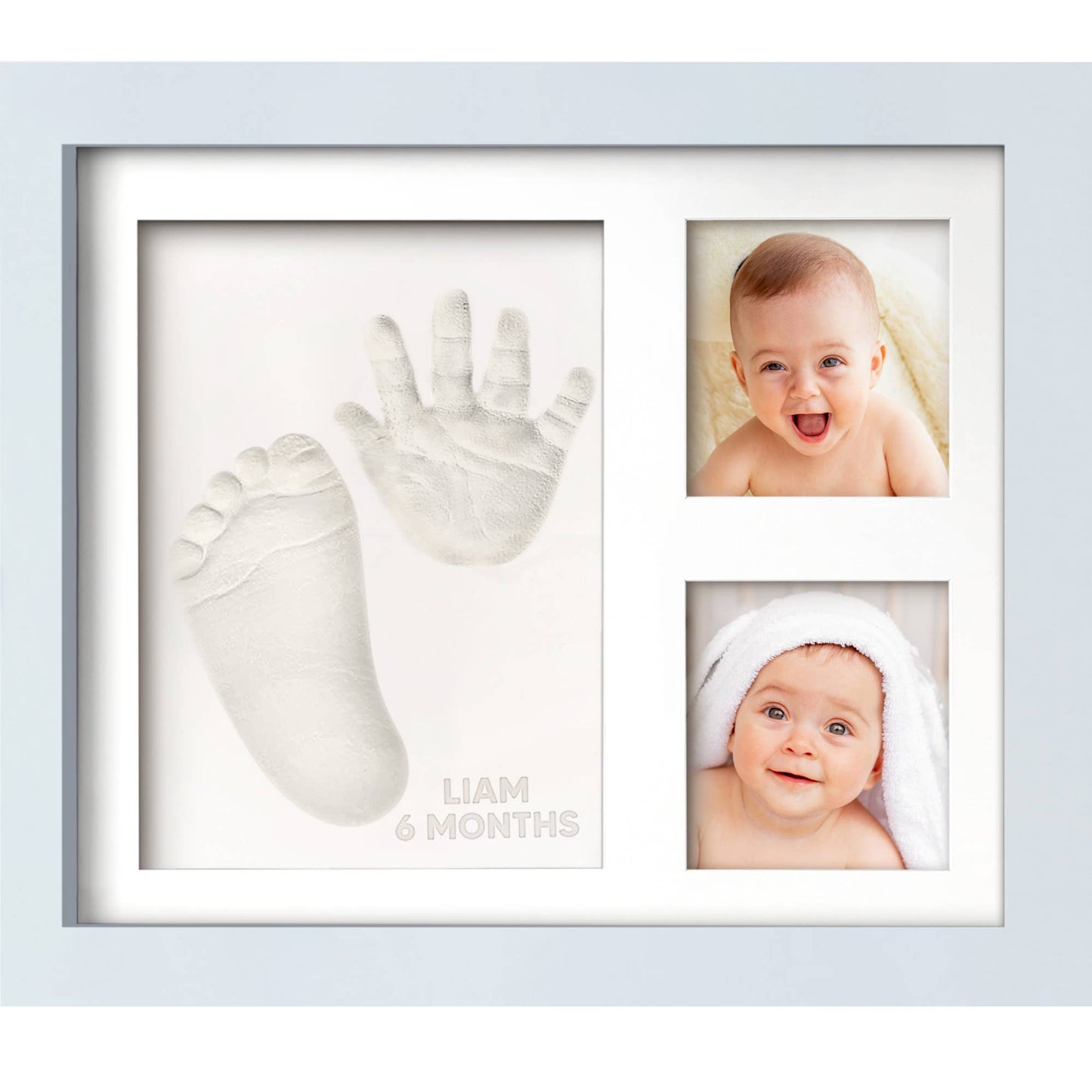 KeaBabies - KeaBabies Baby Handprint, Footprint Keepsake Solo Frame: Mist Blue KeaBabies - enjoykidsus