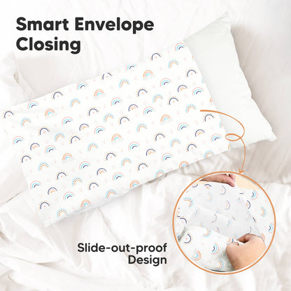 KeaBabies - KeaBabies Printed Toddler Pillowcase 13X18" (Jolly Rainbow) KeaBabies