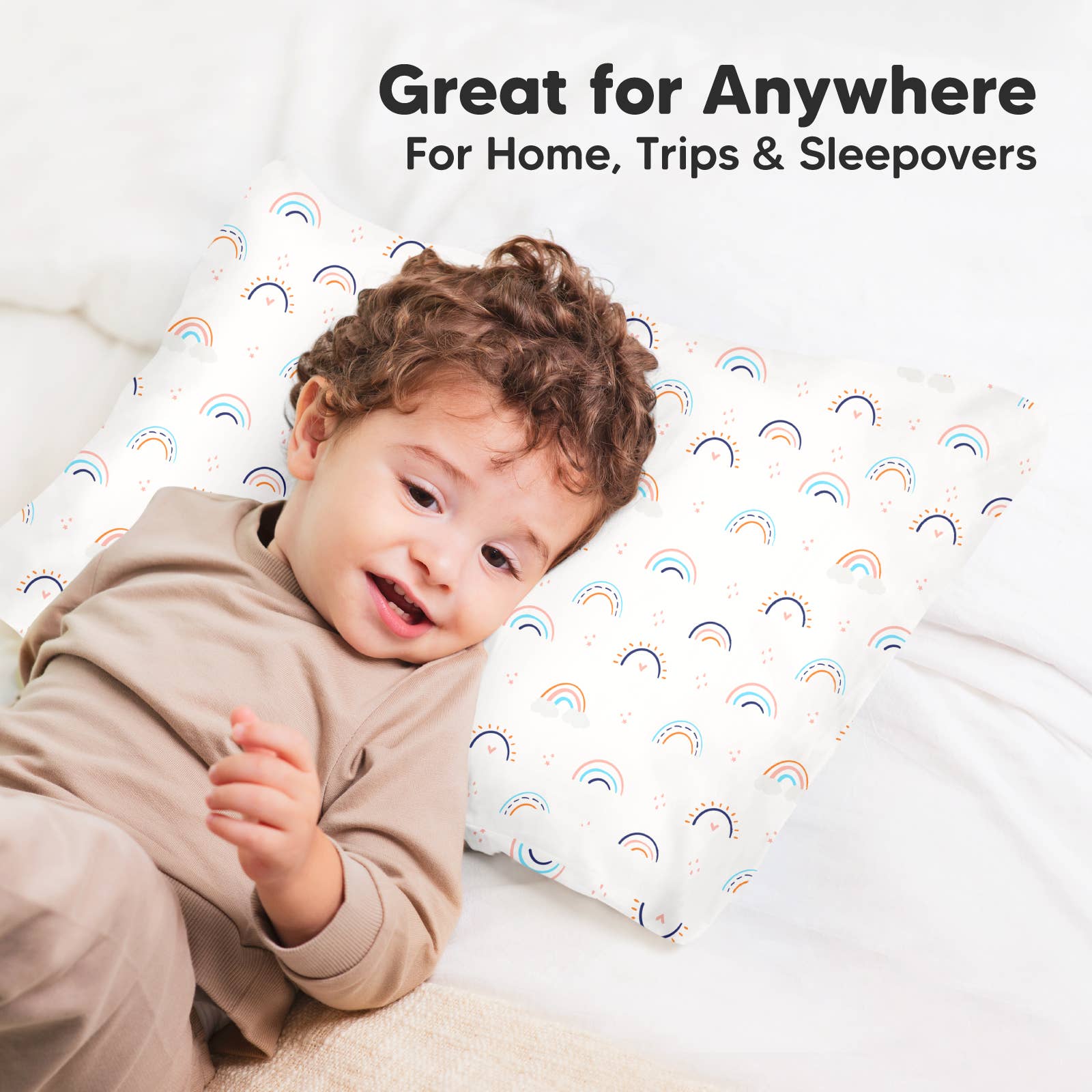 KeaBabies - KeaBabies Printed Toddler Pillowcase 13X18" (Jolly Rainbow) KeaBabies