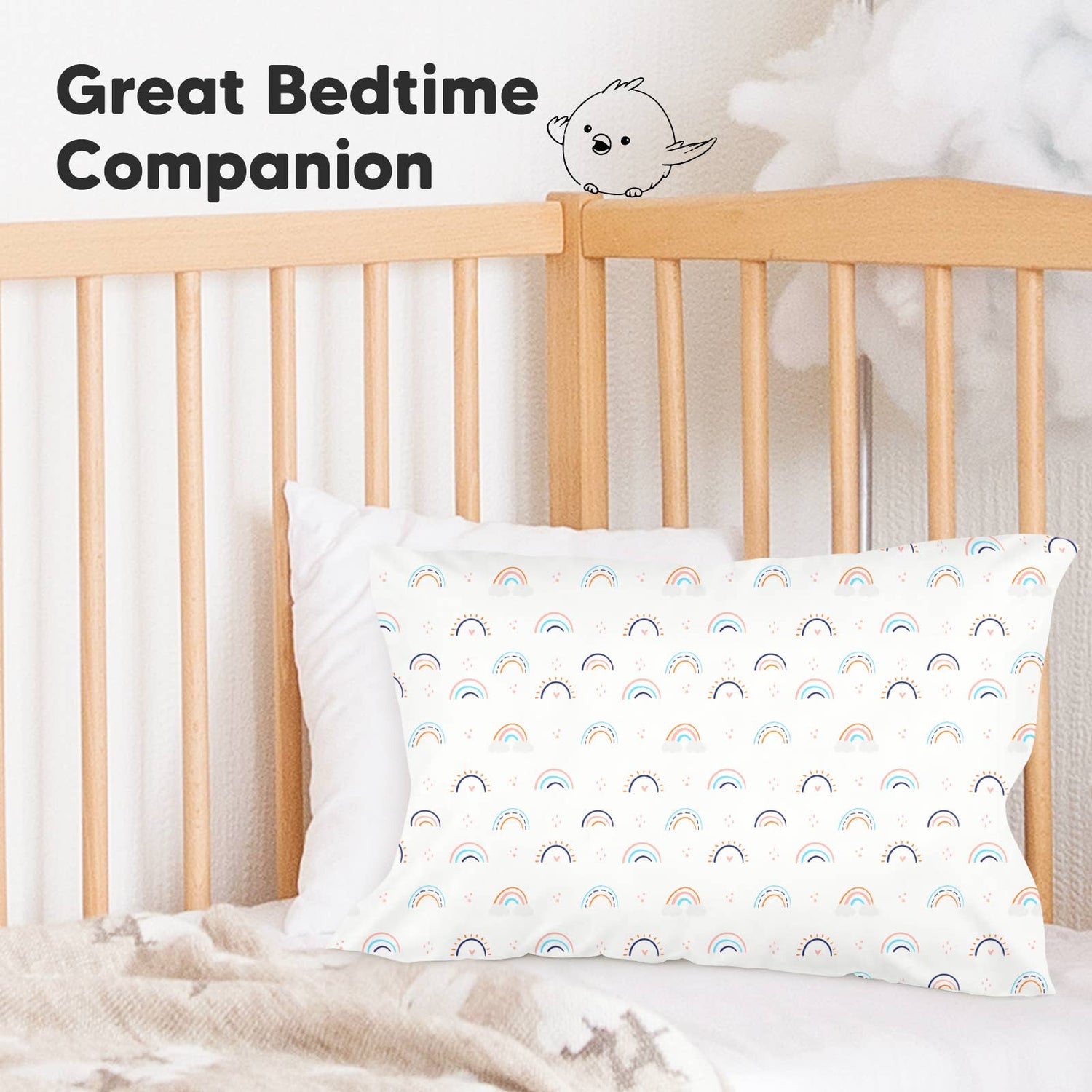 KeaBabies - KeaBabies Printed Toddler Pillowcase 13X18" (Jolly Rainbow) KeaBabies