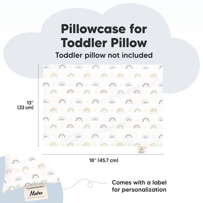 KeaBabies - KeaBabies Printed Toddler Pillowcase 13X18" (Jolly Rainbow) KeaBabies