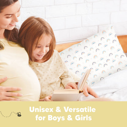 KeaBabies - KeaBabies Printed Toddler Pillowcase 13X18" (Jolly Rainbow) KeaBabies