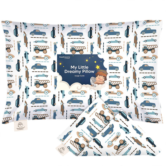 KeaBabies - KeaBabies Printed Toddler Pillowcase 13X18" (Vroom) KeaBabies - enjoykidsus