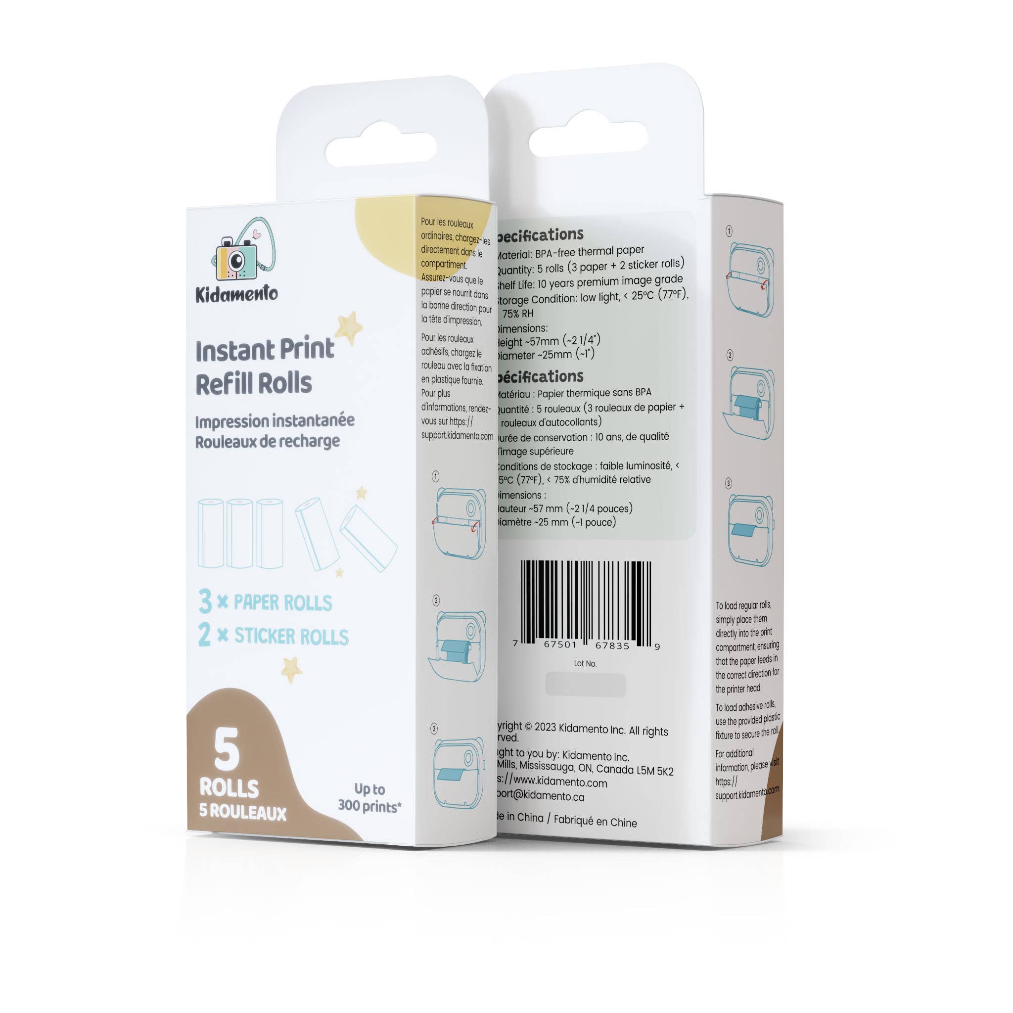 Kidamento - Instant Print Paper BPA - free Refill Set - Only For Model P Kidamento