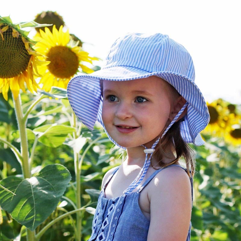 Kids Cotton Floppy Hats - Blue Stripes Jan n Jul - enjoykidsus