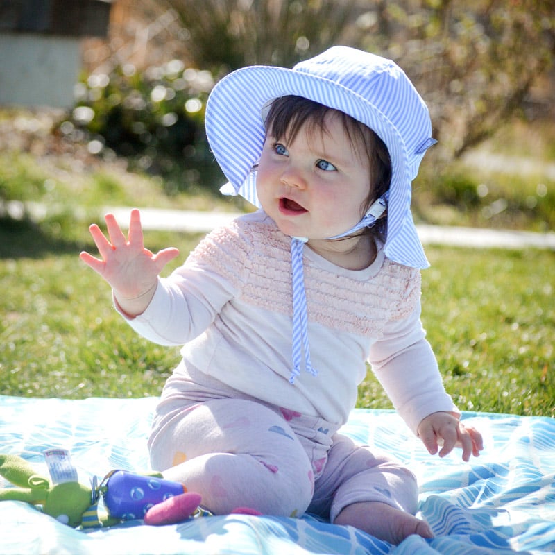 Kids Cotton Floppy Hats - Blue Stripes Jan n Jul - enjoykidsus