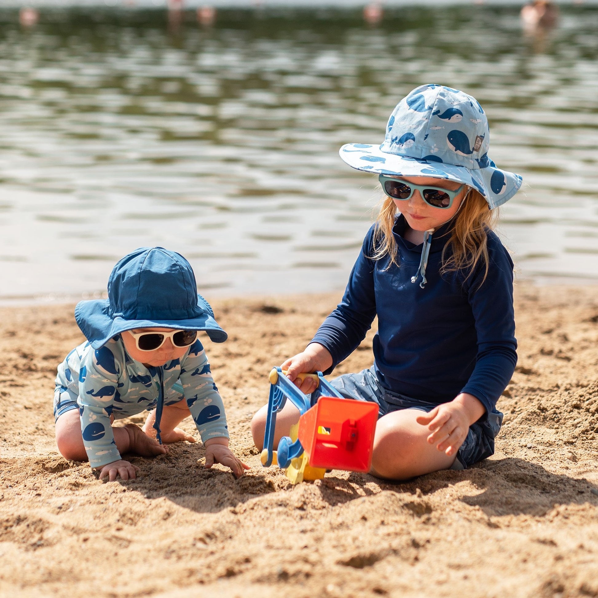 Kids Cotton Floppy Hats - Blue Whale Jan n Jul - enjoykidsus