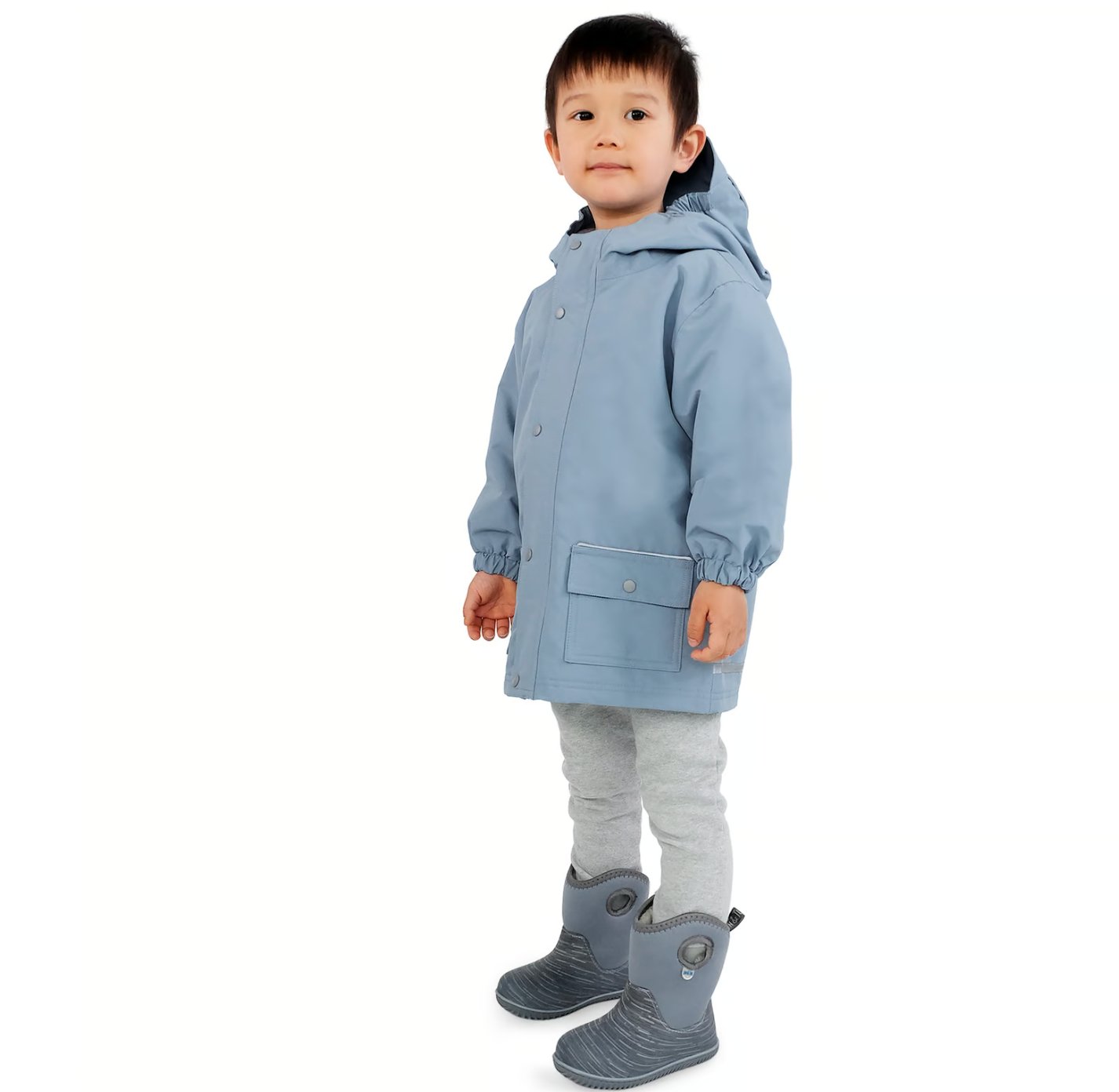 Kids Fleece Lined Rain Jackets | Dusty Blue Jan & Jul - enjoykidsus