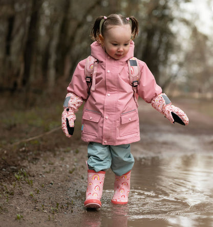 Kids Fleece Lined Rain Jackets | Dusty Pink Jan & Jul - enjoykidsus