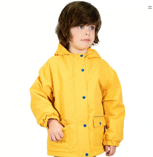 Kids Fleece Lined Rain Jackets | Yellow Jan & Jul - enjoykidsus