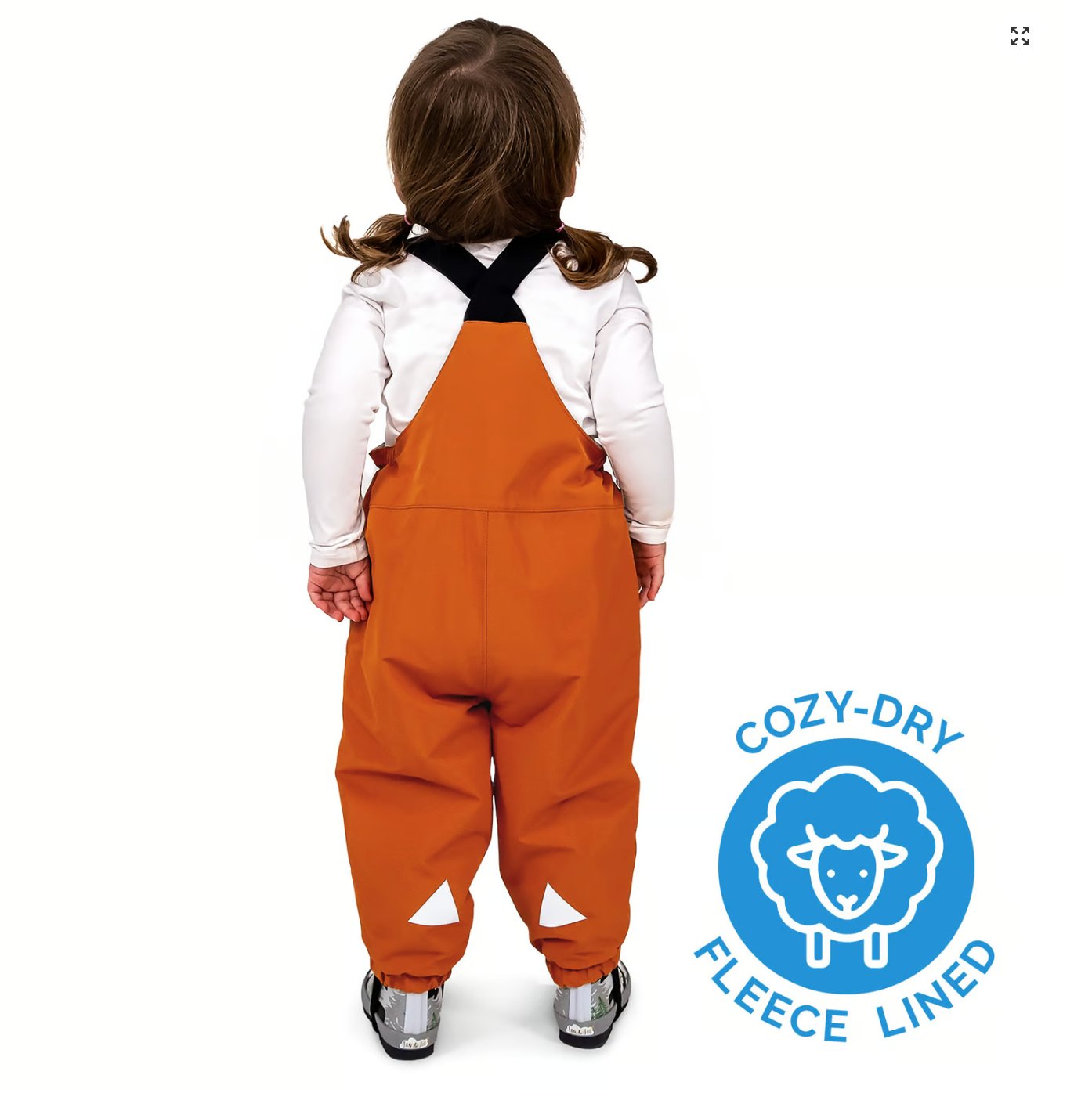 Kids Fleece Lined Rain Overalls | Terracotta Jan & Jul - enjoykidsus