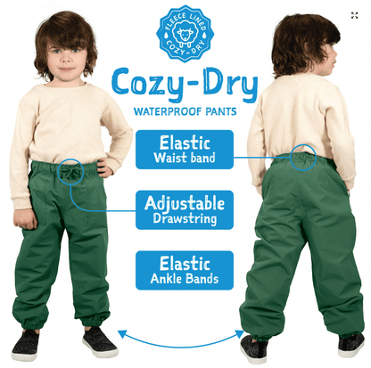 Kids Fleece Lined Rain Pants | Pink Forest Jan &amp; Jul