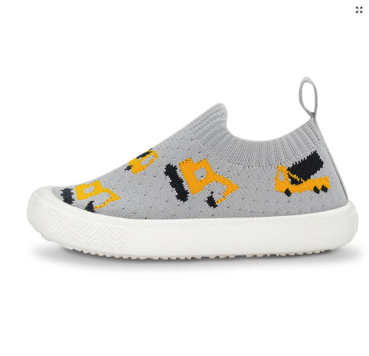 Kids Graphic Slip On Shoes | Grey Construction Jan & Jul - enjoykidsus