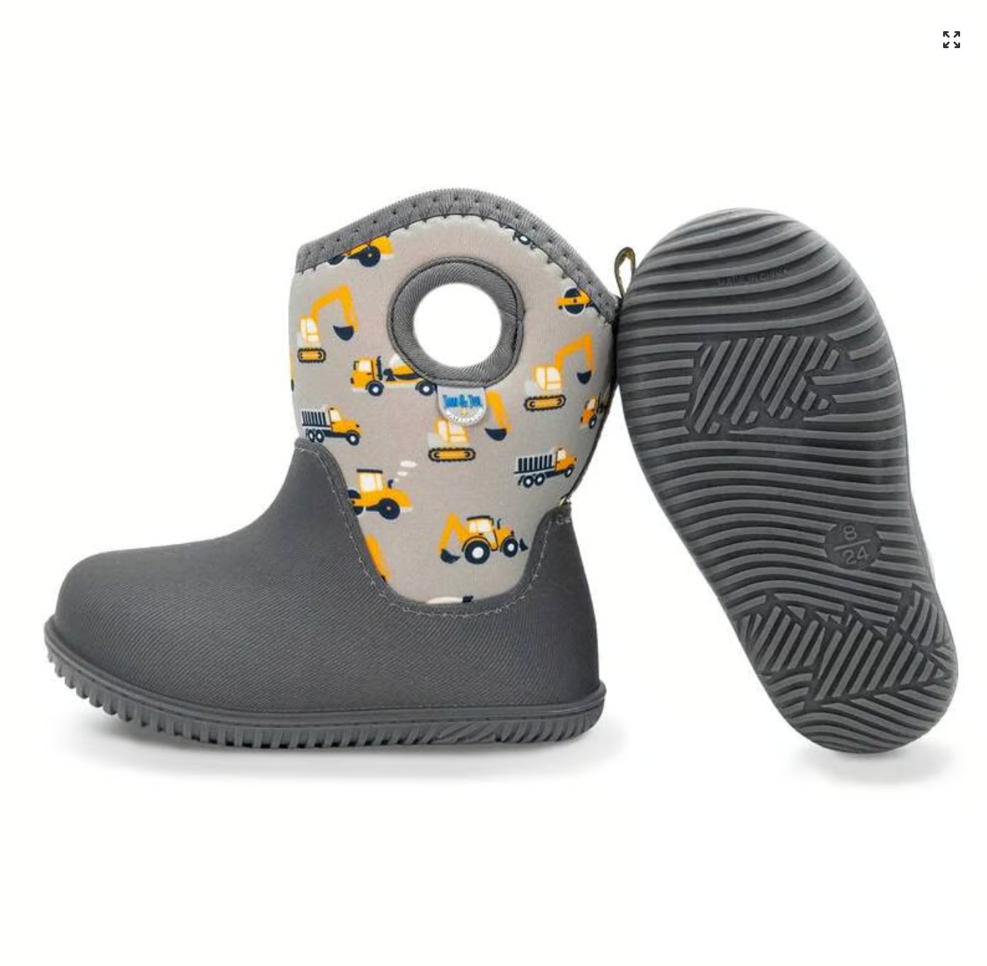 Kids Lite Waterproof Boots | Grey Construction Jan & Jul - enjoykidsus