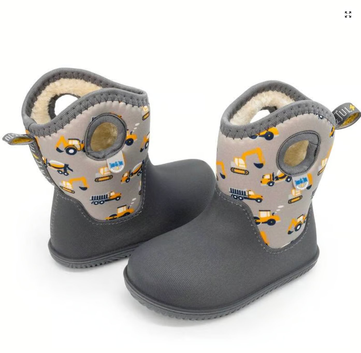 Kids Lite Waterproof Boots | Grey Construction Jan &amp; Jul - enjoykidsus