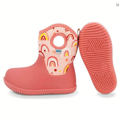 Kids Lite Waterproof Boots | Pink Rainbow Jan & Jul - enjoykidsus