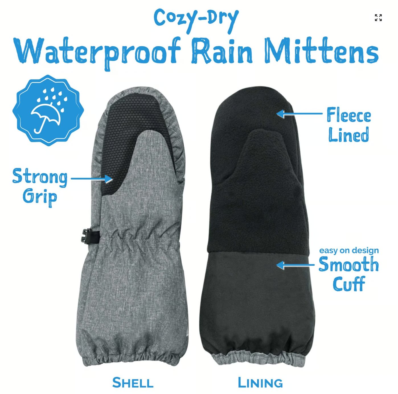 Jan &amp; Jul Kids Rain Mittens | Space Dino Jan &amp; Jul