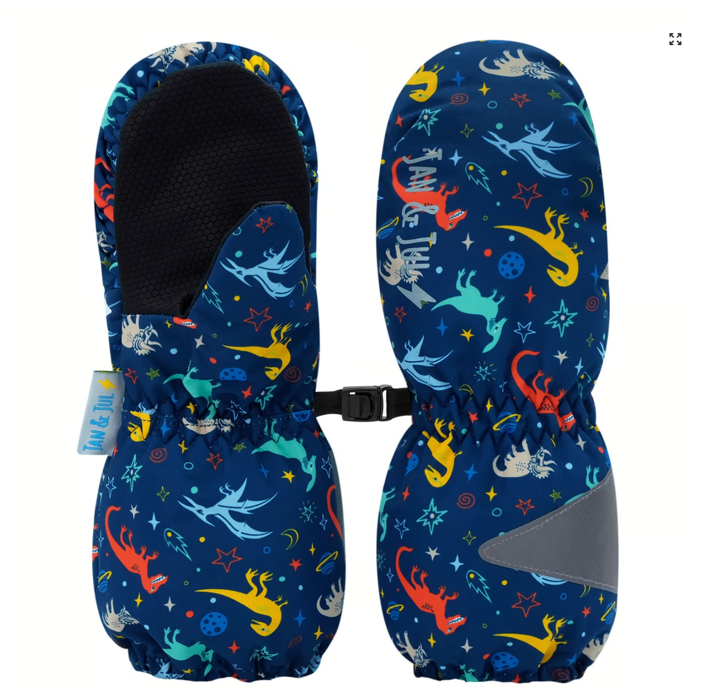 Jan &amp; Jul Kids Rain Mittens | Space Dino Jan &amp; Jul
